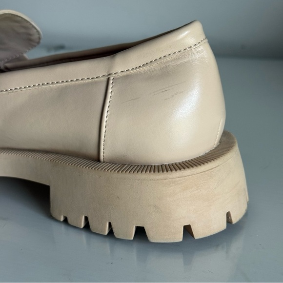 Zara Lug Sole Platform Loafers Cream Size 38 - Picture 12 of 15